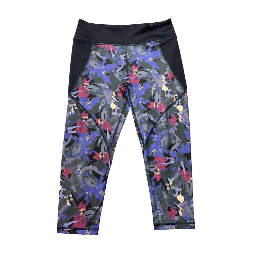 Patagonia Capri Leggings Womens L Multicolor Floral Knit Yoga Running Stretch